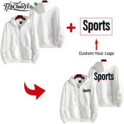 Custom Logo Zipper Hoodies Autumn Winter Men's Long Sleeve Hooded Sweatshirt Fashion Casual Male Women Outfit Sportwear Clothes