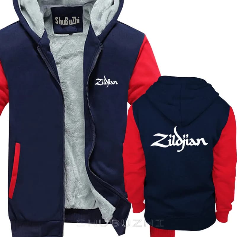 Allover ZILDJIAN CYMBALS & DRUMS LOGO thick jacket NEW Funny hoodie MEN Cotton warm coat sbz5275
