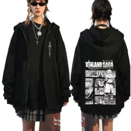 Anime Vinland Saga Zipper Hoodies Manga Thorfinn Karlsefni Men's Women Clothing Zip Up Sweatshirts Harajuku Oversized Pullovers