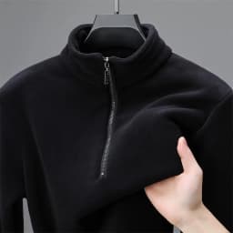 2025 New Men's Fleece Lined Thickened Long Sleeve Zipper Hoodie Half High Collar Warm Sweatshirt Casual Style Autumn Winter T...