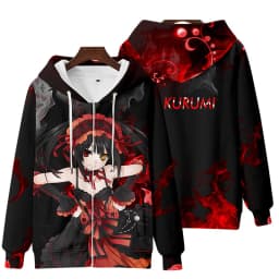 Japanese Anime Tobiichi Origami Tokisaki Kurumi Cosplay Costume 3D Print Hoodies Men Women Long Sleeve Sweatshirt Casual Jackets