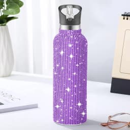 350/500/750/1000ML Bling Diamond Tumble Insulated Cup Sport Vacuum Flask Stainless Steel Large Capacity Portable Water Bottle