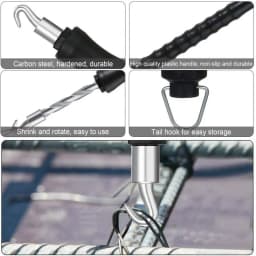 2024 New Semi-Automatic Rebar Tying Machine Wire Knoting Pliers Straight Pull Bar Binding Hook Construction Site Winding Tool