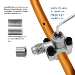 Line Piercing Valve Kit Bpv-31 Maintenance Zinc Alloy Refrigerator Tap Valve Replacement for 6 to 10MM Copper Tubes