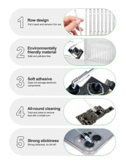 RELIFE RL-094 48PCS Camera Lens Cleaner Stick Synthetic Resin Gel Stick for IP Android Camera Lens Dust No Damage The Chip