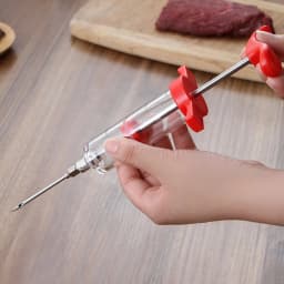 Food Grade PP BBQ Meat Syringe Kitchen Tools BBQ Meat Flavor Injector with 3 Stainless Steel Needles Kitchen for Home Outdoor