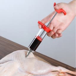 Food Grade PP BBQ Meat Syringe Kitchen Tools BBQ Meat Flavor Injector with 3 Stainless Steel Needles Kitchen for Home Outdoor