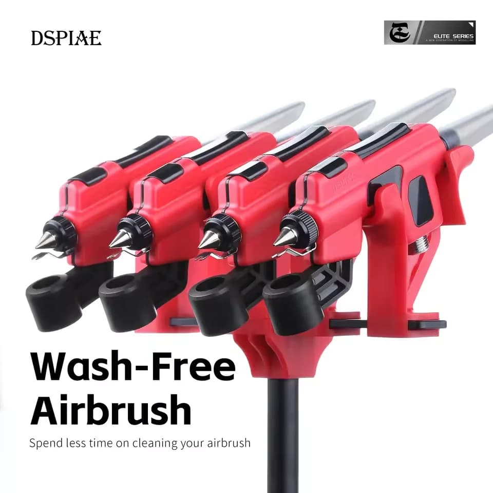 DSPIAE PT-AB Wash-Free Airbrush with Marker Rack for Gundam Scale Model Painting Tools Quick Paint Change Hobby DIY Craft Tools