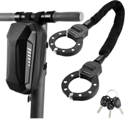 E-Scooter Security Locks Chain Link Handcuff Lock 93cm Lang E Scooter Lock with Combination Code w/ 3L Waterproof Bag Black