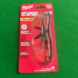 Milwaukee 48-73-2100 Safety Glasses Yellow Anti-Scratch Lenses Safety Goggles