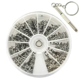 12 Kinds of Small Screws Nuts Assortment Kit M1 M1.2 M1.4 M1.6 Screw for Watches Glassess Frame Repair Tools with Screwdriver