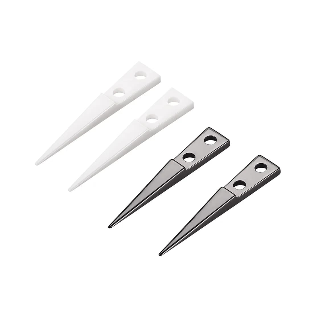 1/2/4Pair White/Black Straight Pointed Ceramic Tips Replaceable Heat Resistance Non-Conductive Heads for Ceramic Tweezers