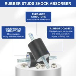4/8Pcs M3 M4 M5 M6 Rubber Isolator Mounts Rubber Studs Shock Absorber Anti-Vibration Isolation Damping Mounts with Lock Nuts