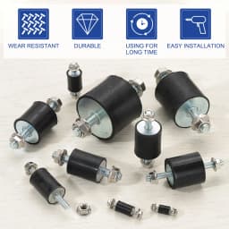 4/8Pcs M3 M4 M5 M6 Rubber Isolator Mounts Rubber Studs Shock Absorber Anti-Vibration Isolation Damping Mounts with Lock Nuts