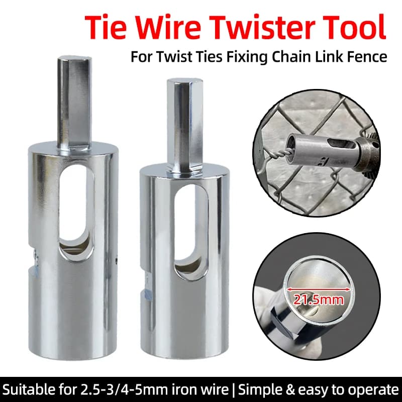 Tie Wire Twister Tools 3-5mm Iron Wire For Twist Ties Fixing Chain Link Fence Triangle Shank Drill Chuck Electrical Drill Tools
