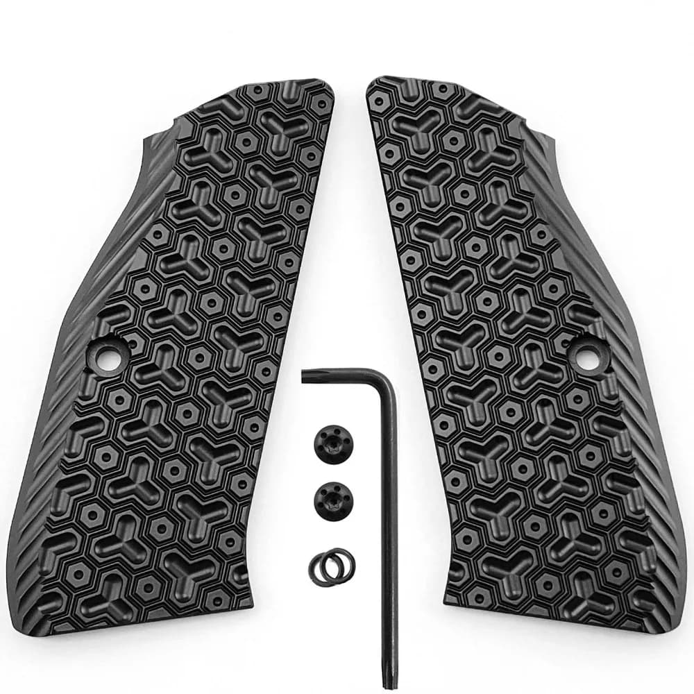 1pair CZ75 Grips Aluminium Alloy Grips for CZ 75 Full Size, SP-01 Series, Shadow 2, 75B BD, Gun Grips with Screws