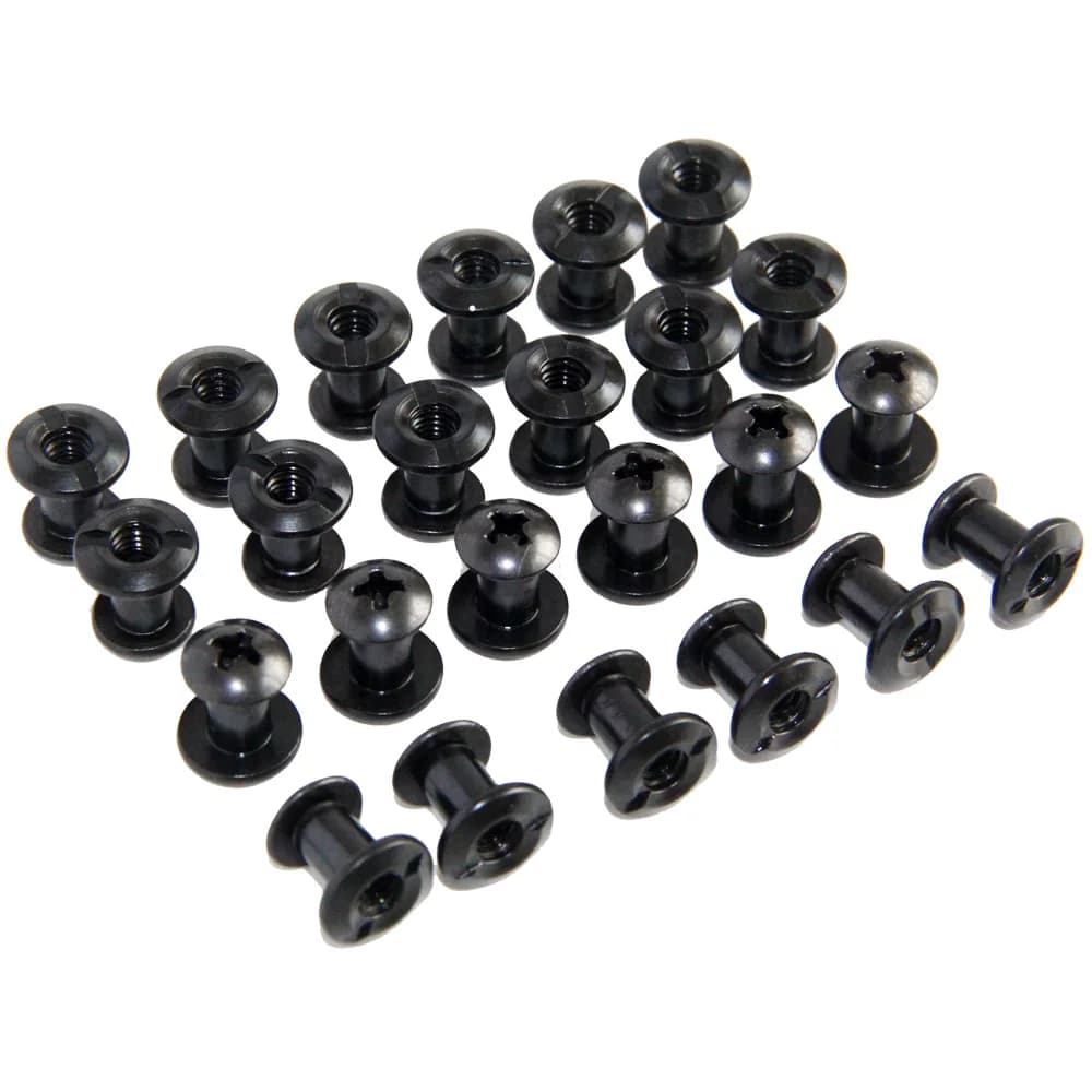 24pcs Black Tactical Chicago Screws Slotted Posts and Cross Head Screw DIY Kydex Leather Holster Sheath