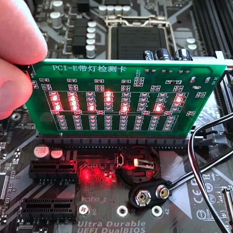 Check card PCI-E 16X 8X PCI Express Slot Tester Card for Motherboard Detect the