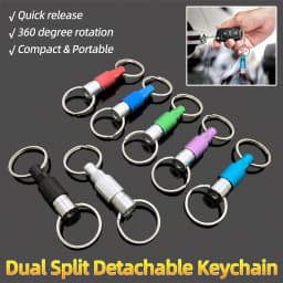 Dual Split Detachable Keychains Key Ring Quick Release Portable Metal Key Holder For Handy Outdoor Tool Accessories Mini Buckle