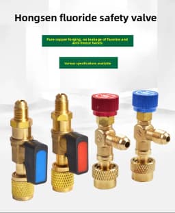 Hosen Charging Valve with Safety Release,Universal for R410A/R134a Refrigerant,Low-Pressure Stop Valve Car AC System,Accessories