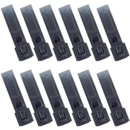 12PCS QingGear Short 3 Inch MOLLE Kydex OTW Clips Black Durable Tactical Molle System Malice Strap Clip