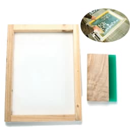 1Pc 300*400mm Silk Screen Printing Frame with 43T Mesh & 8" Wooden Squeegee DIY for Making Stencil