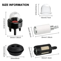 1Set Fuel Line Hose Fuel Filter 2mm/2.5mm/3mm Tube Fuel Primer-Bulb Garden Chainsaws Blowers Trimmers Lawn Mower Accessories