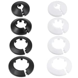 Uxcell 4Pcs Pipe Collar 13/17/21/25/33/35/41.5/44/50/64/75/90mm PP Radiator Escutcheon Pipe Cover Decoration White/Black