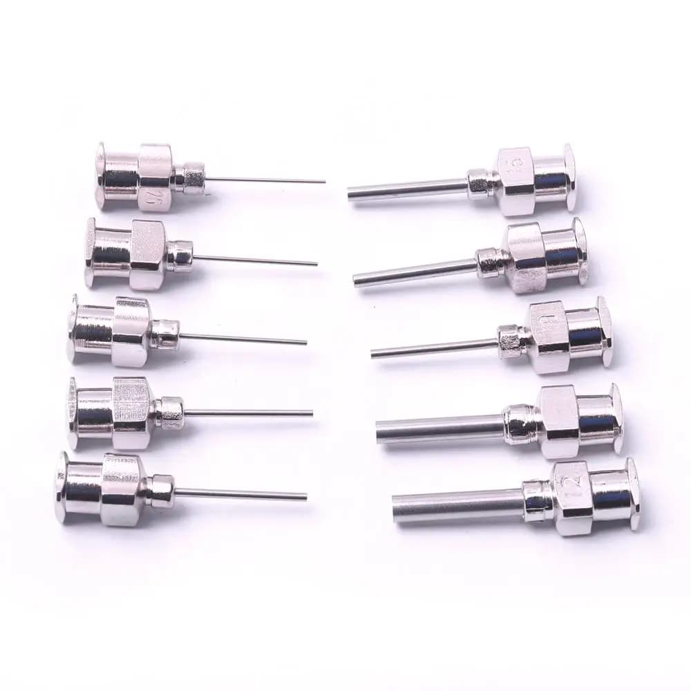 10 PCS Stainless Steel Dispensing Adhesive Syringe Needle Suitable for Large Space Precision Dispensing Equipment 12G to 26G