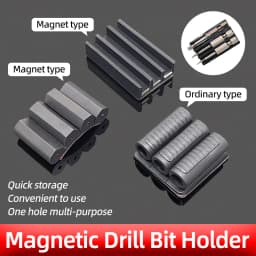 Magnetic Bit Holder 3/4 Holes Screwdriver Bit Holder Drill Bit Stand Storage Case with 3M Adhesive Tape Power Tools Accessories