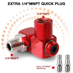 1/4" NPT Connector, 360° Swivel Air Hose Connector,Home Air Pipe Interface, Air Compressor Accessories,Air Tools, Pipe Interface