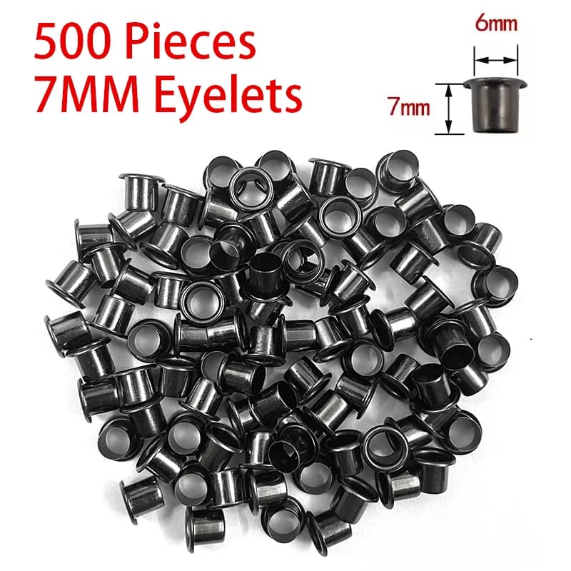 500 Pieces Eyelets for DIY Kydex Sheath Making 7mm Rivet Hand Tool Parts 6x6mm 7x6mm