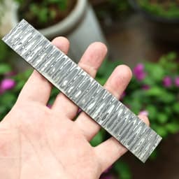 Factory Direct Damascus Steel Strip, Heat Treated & Surface Ground DIY Knife Making Blade Material Chef & Outdoor Knives Wholesa