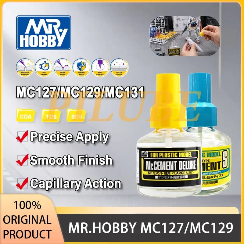 MR.HOBBY MC127 MC129 MC131 MC132 Liquid Plastic Cement Fast Dry Low Viscosity for Model Kit Assembly 40ML Precision Part Bonding