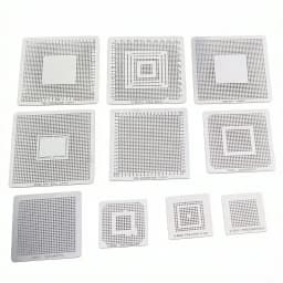 10pcs Heat Directly Rework BGA Reball Reballing Stencils Template For XBOX360 PS3 Chip Repair