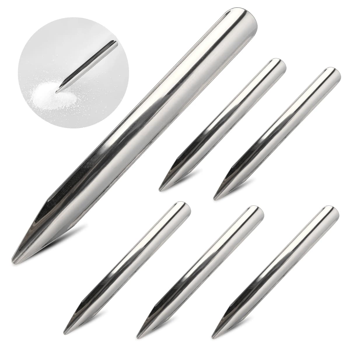 6 Inch Lab Spatula Stainless Steel Lab Scoop Spatula with Rounded Pointed Ends Laboratory Curved Metal Bead Scoop for Scooping T