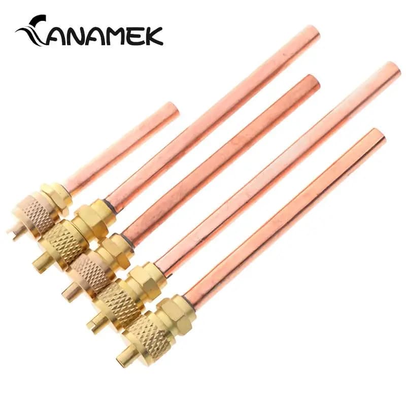5pcs/lot 1/4" SAE 1/4" OD 4" Stem Strong Core AC Air Conditioner Refrigeration Access Valve Service/Access Valve