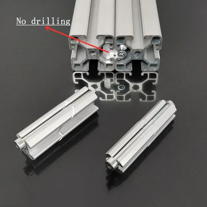European Standard Aluminum Profile One-Line Connector Parallel Clamping Head 2020 3030 Docking Fixed Block Built-in Connector