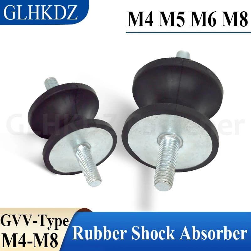 M4-M8 Male-Male Thread Rubber Shock Absorber Crash Pad GVV-Type Damper Noise Reduction Anti Vibration Isolation Mount