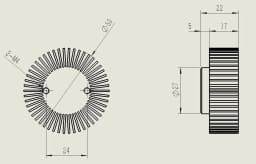50x22mm Round LED COB Heatsink Aluminum Heat Sink Radiator Cooler for Household Lamp Replaceable