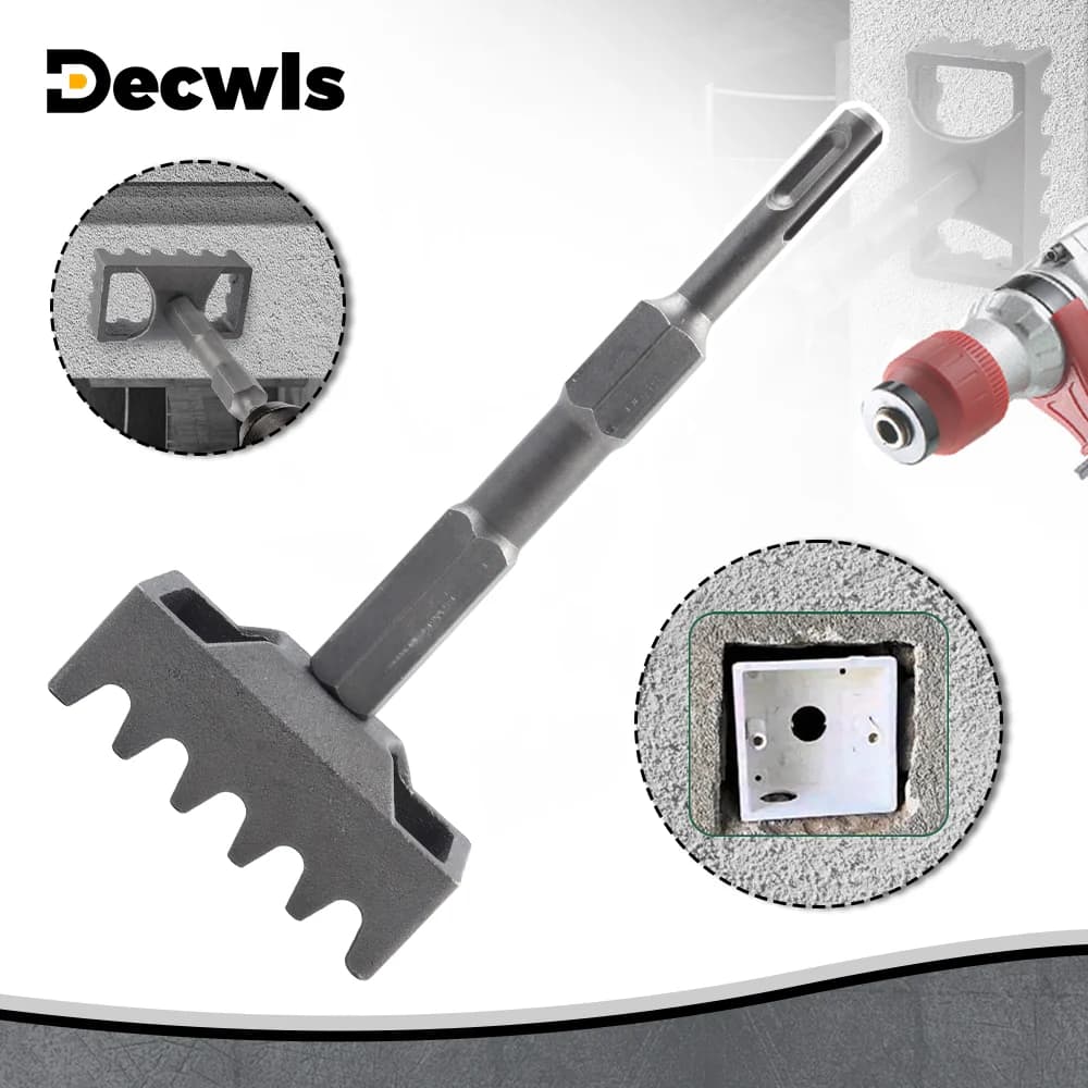 86-type Wire Box Socket Puncher, 2-In-1 Electrician Slotting Tool, For Electric Hammer/Electric Pick, Home Square Hole Opener