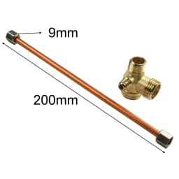 200mm Exhaust Tube With 3-Port Zinc Alloy Check Valve For Air Compressor Parts Pipe Line Hose Pneumatic Tube For Compressor