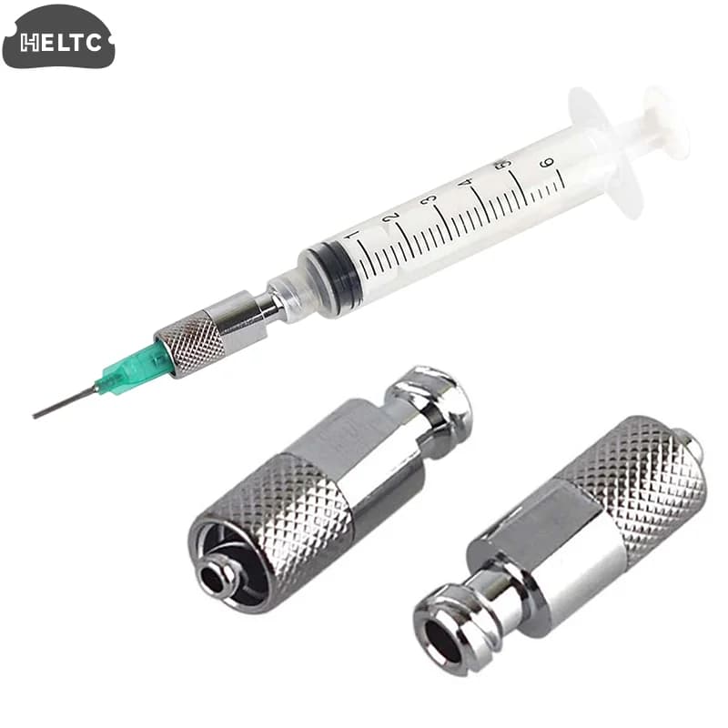 1pcs Pneumatic Stainless Steel Luer Lock Extension Adaptor Metal Threaded Syringe Connectors Male To Female Luer Lock Fitting