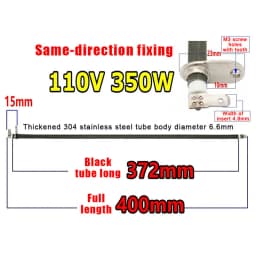 110V/120V 300W-400W Stainless Steel Electric Oven Heating Element Heating Tube Replacement Repair Parts
