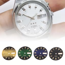 New 1Pc Vintage 3 Stars Watch Dial DIY Parts Dual Calendar Literal Men's Watch Accessories For 46941/46943 Movement