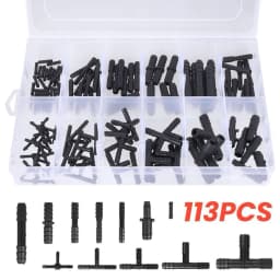 Car Hose Connector Assortment Reducer Set Plastic Straight T Piece Connectors For Cooling Systems Fuel Systems Garden Tools