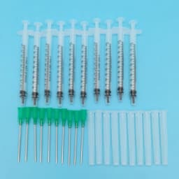 10Pcs 1ml Syringe with 18Ga 1.5'' Blunt Needle and Plastic Needle with Matching Cap For Mixing Liquids Gels Glues