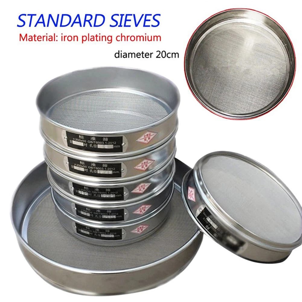 20cm Chrome Mesh Sieve for Sample Inspection 4 Mesh and 600 Mesh Stainless Steel Test Sieve for Laboratory and Industrial Use