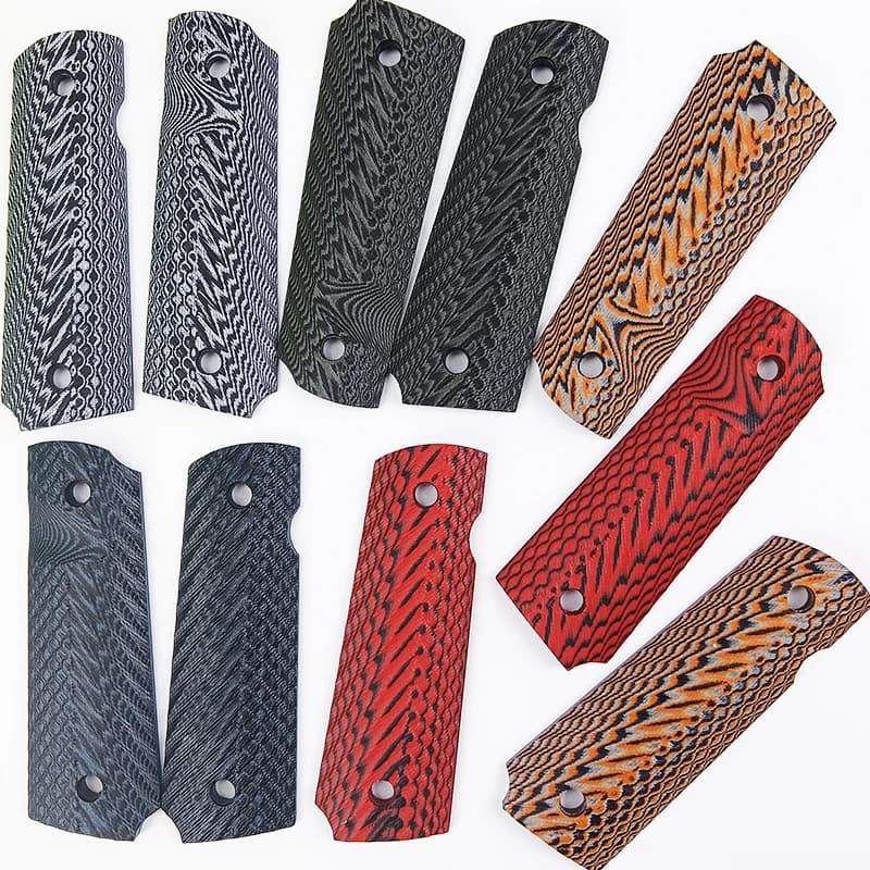 1Pair Tactics Full Size G10 Material Peacock Textured 1911 Grips Patches DIY Making Replace Accessories Scales Decor Slabs