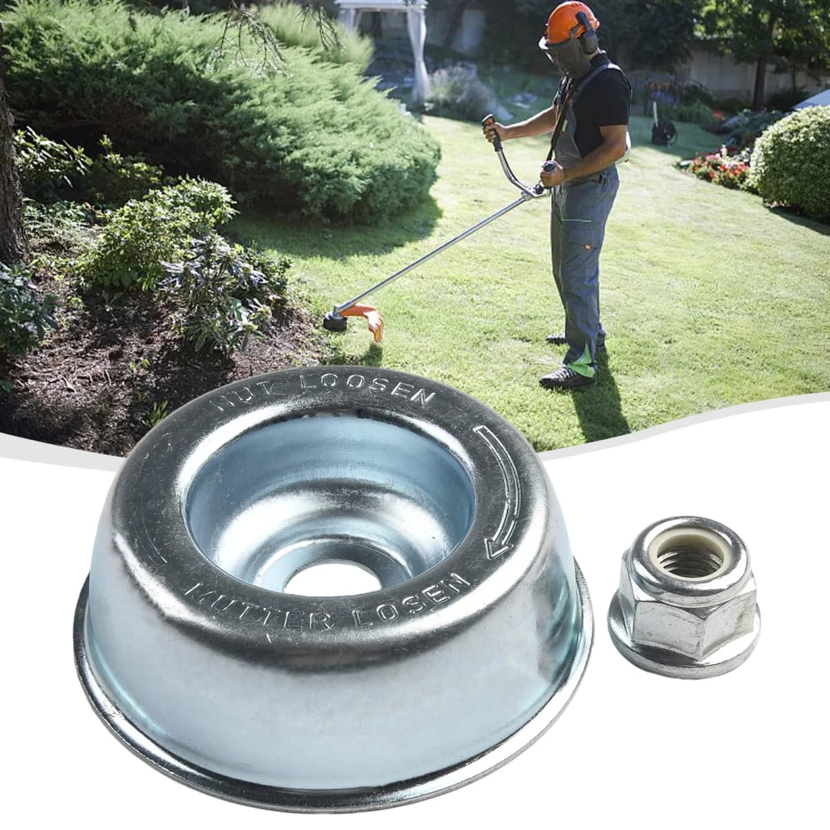 M10x1 Running Plate Cap+Nut For Motor Sense Brushcutter FS 36 40 44 85 90 120 KM Brush Cutter Running Plate Cap Nut Garden Tools